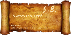Jancsovics Ernő névjegykártya